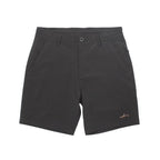 A pair of black Hybrid Pro shorts with functional pockets, a polished look, and a minimalist logo.