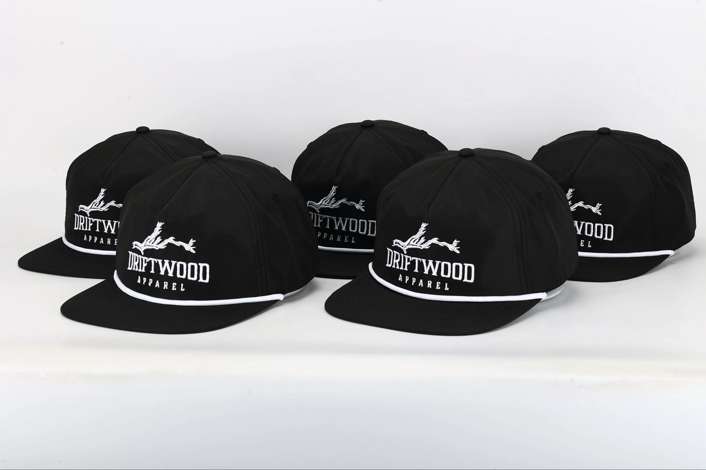 Tidal Rope Hat – Black with White Stitch Logo