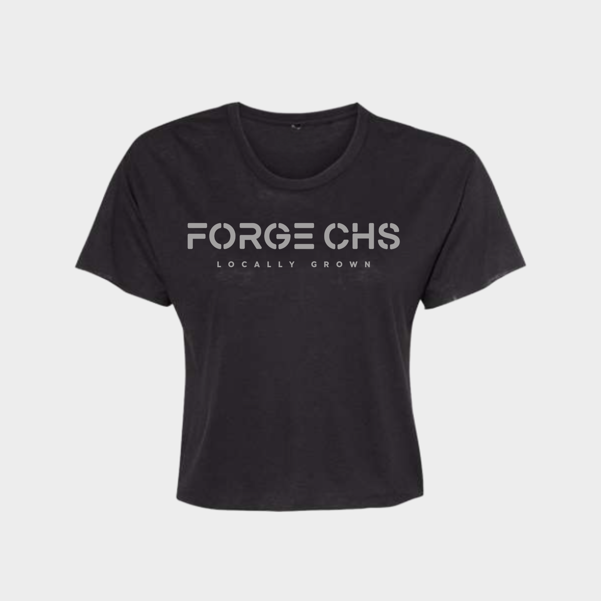 FORGE CHS Women's Crop Top - Black w/ Light Grey Logo