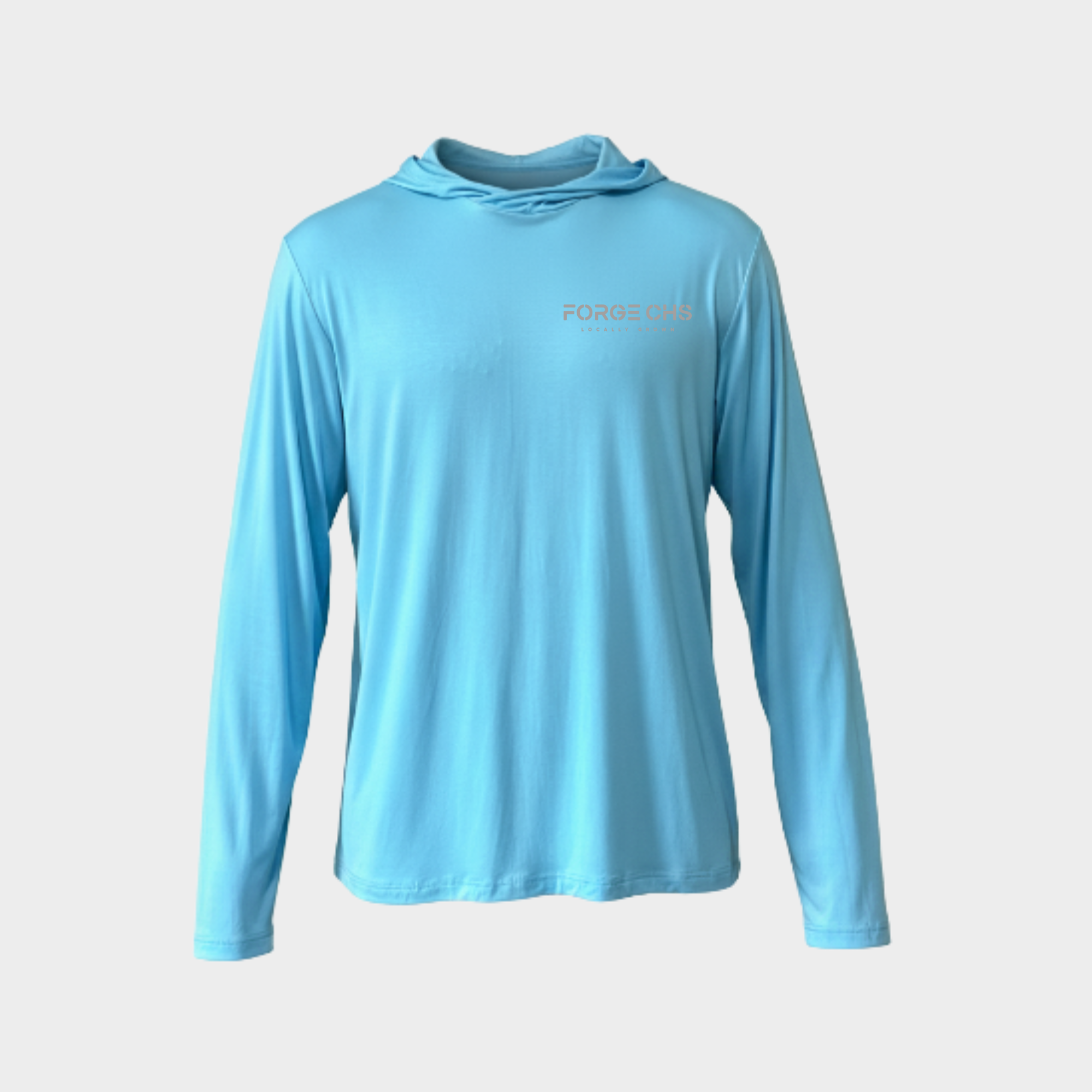 FORGE CHS Bamboo Light Weight Hoodie - Light Blue w/ Light Grey Logo