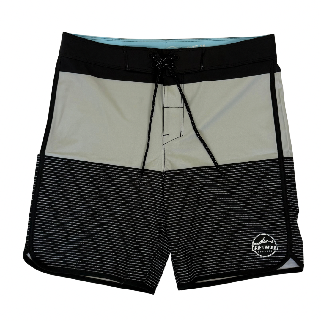 Breaker Boardshort- Black and Gray Stripes