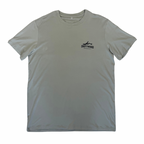 Heather gray Bamboo Coastal Tee with a minimalist logo on the chest and short sleeves.
